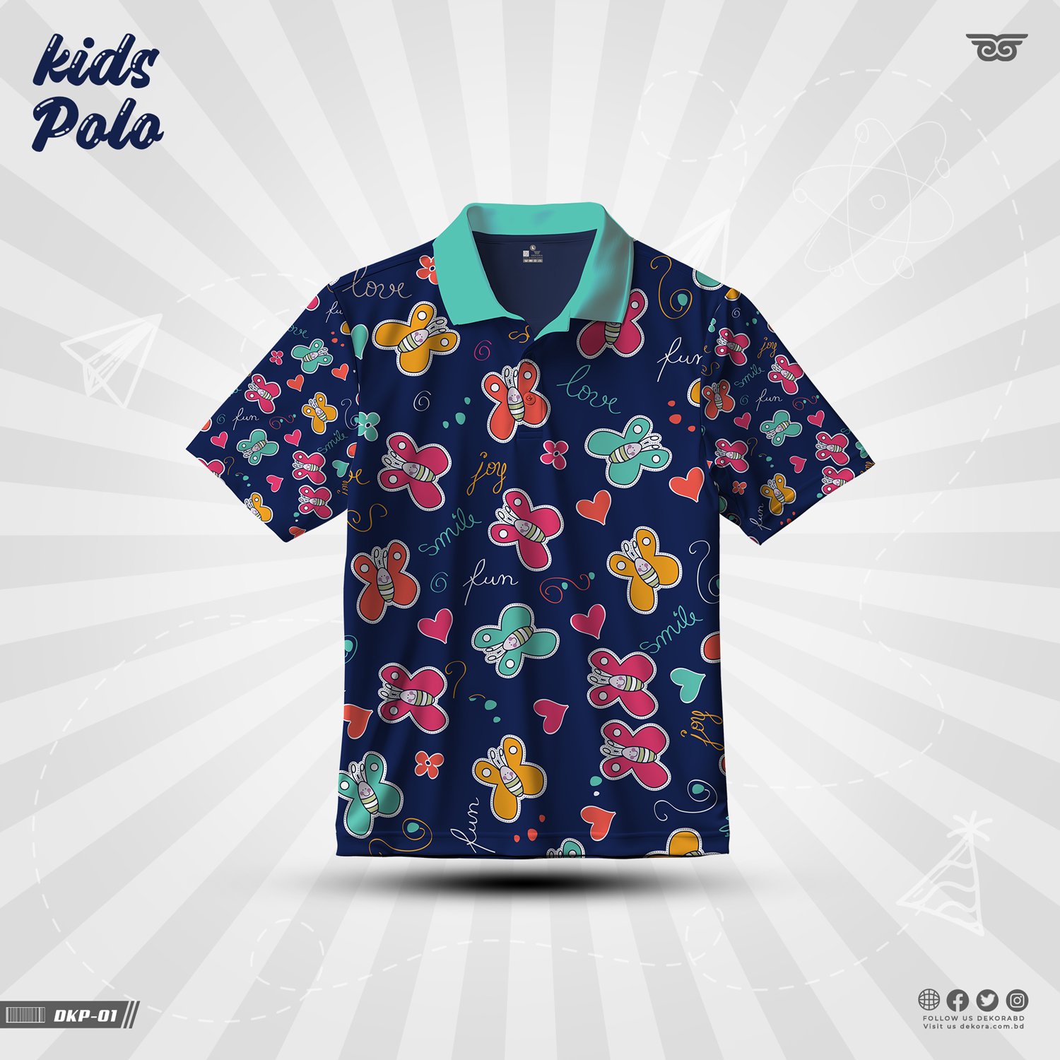 Buy Exclusive Kids Polo Tshirts - Moon online at Dekora Sportswear Shop – Best price, fast delivery.