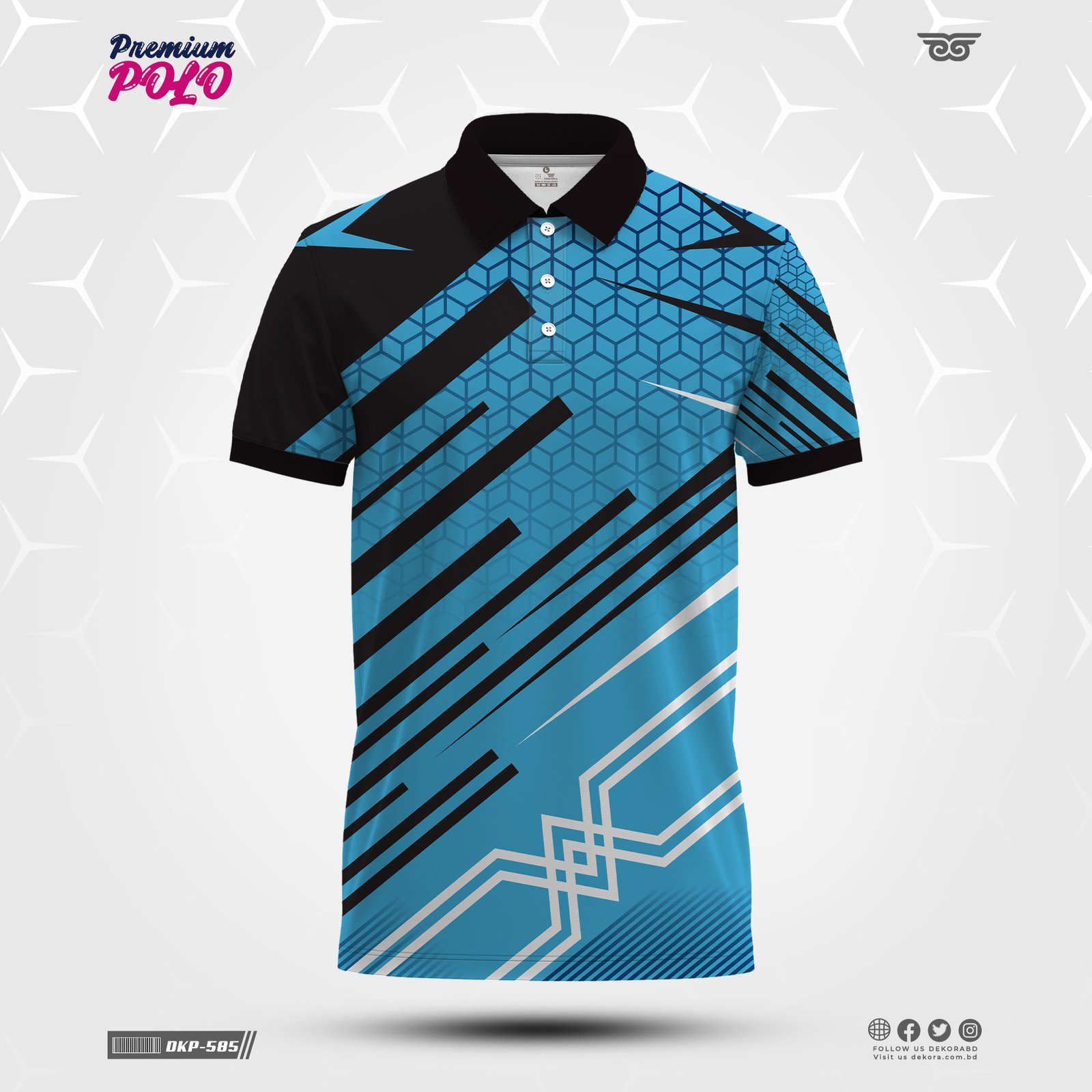 Buy Premium Design Mens Polo Tee Shirts - White online at Dekora Sportswear Shop – Best price, fast delivery.