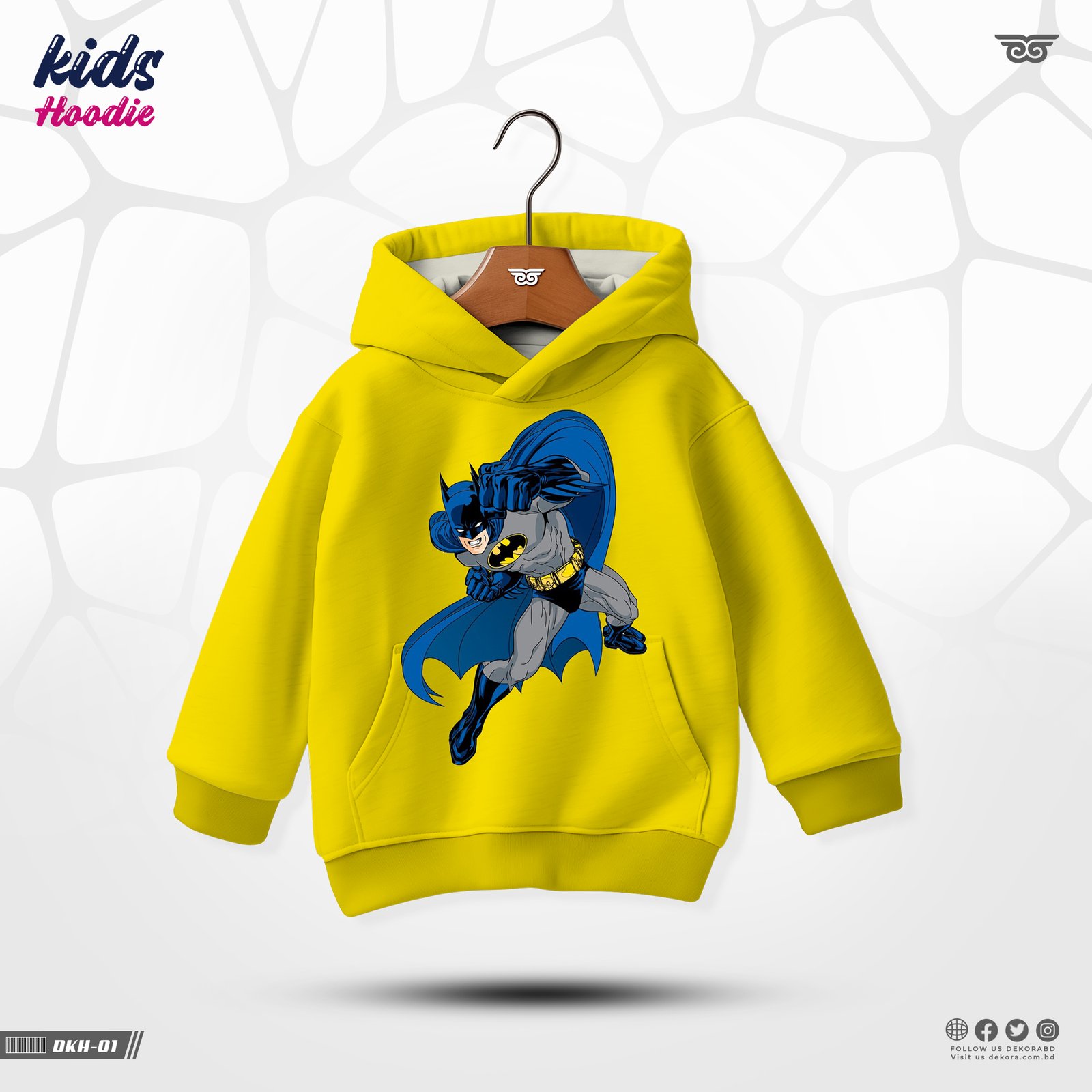 Buy Premium Design Kids Hoodies Urban-Yellow online at Dekora Sportswear Shop – Best price, fast delivery.