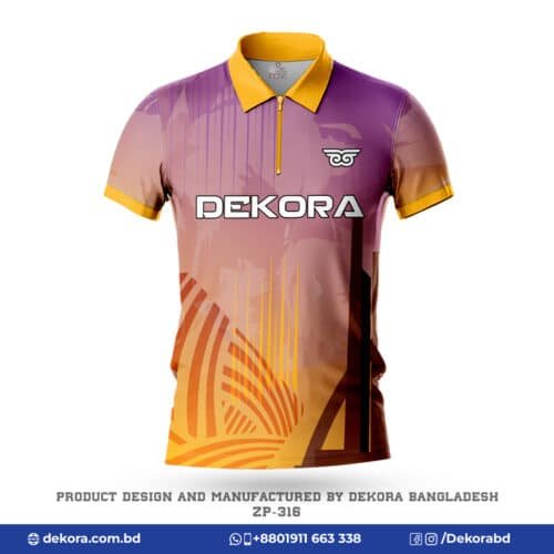 Man's Premium Zipper Polo Shirt with Sublimation Print-ZP-316