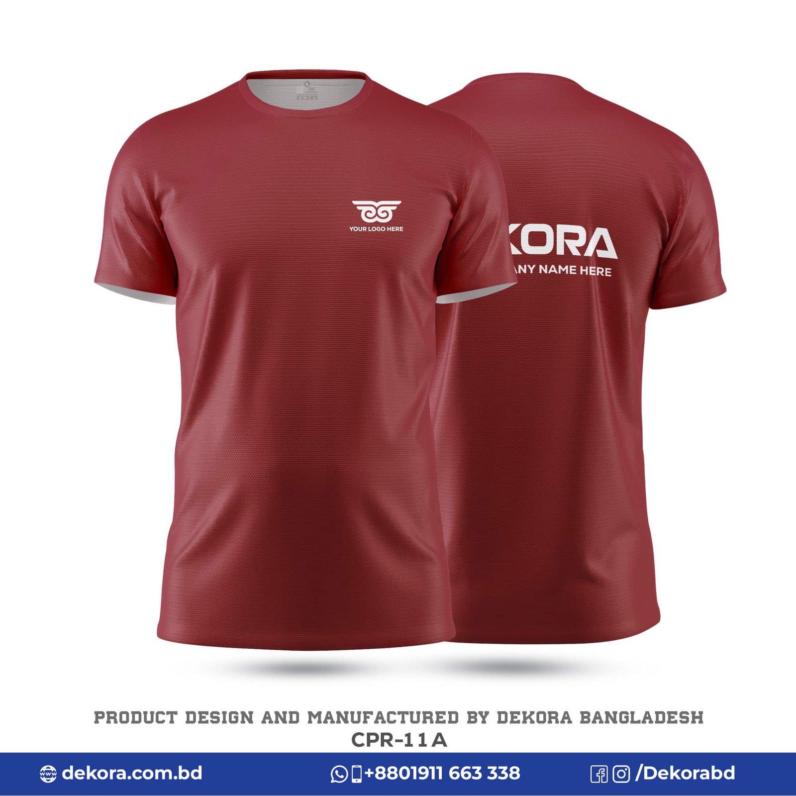 Premium Design Official Maroon Tshirt with Logo-CPR-11A 5 Buy Premium Design Official Maroon Tshirt with Logo-CPR-11A online at Dekora BD – Best price, fast delivery.