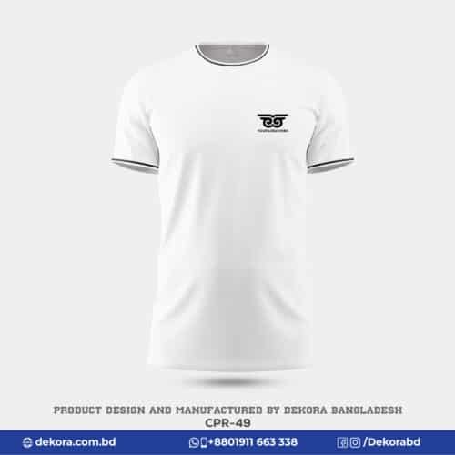 Buy Best Quality Corporate Round Neck White Tshirt-CPR-49 online at Dekora BD – Best price, fast delivery.
