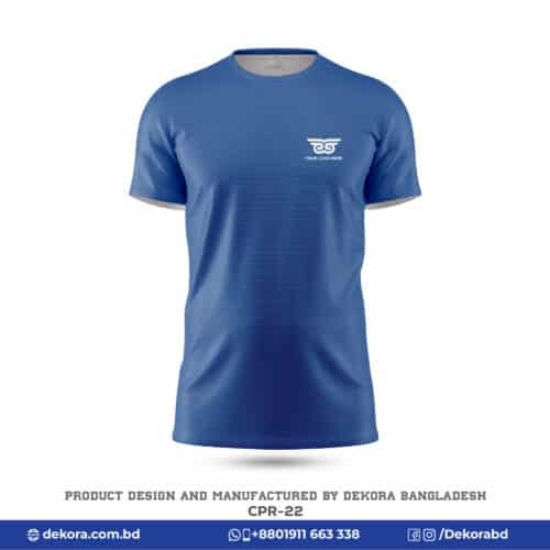 Buy Breathable Fabrics Corporate Mens Blue Tshirt Logo-CPR-22 online at Dekora BD – Best price, fast delivery.
