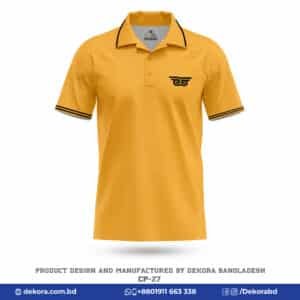 Buy Breathable Fabrics Corporate Yellow Polo Shirt-CP-27 online at Dekora BD – Best price, fast delivery.