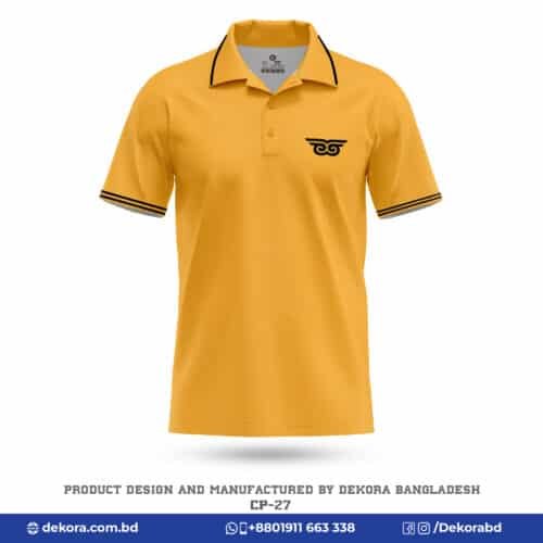 Buy Breathable Fabrics Corporate Yellow Polo Shirt-CP-27 online at Dekora BD – Best price, fast delivery.