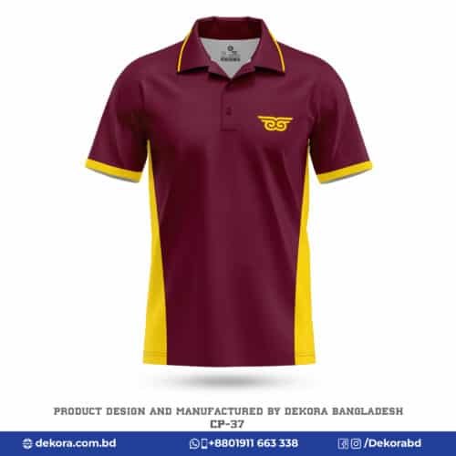 Buy Breathable Fabrics Official Maroon Polo Shirt-CP-37 online at Dekora BD – Best price, fast delivery.