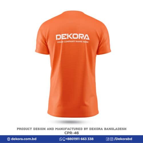 Buy Corporate Round Neck Orange Tshirts with Logo-CPR-46 online at Dekora BD – Best price, fast delivery.