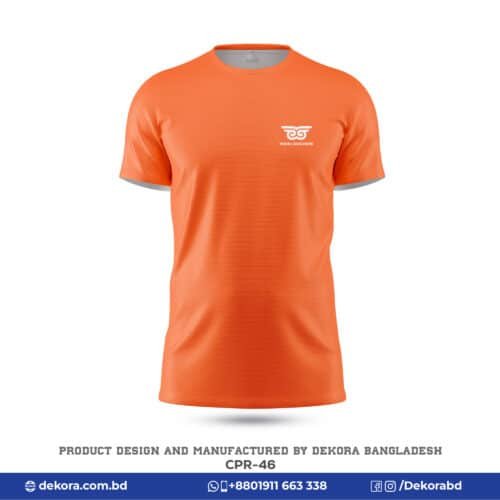 Buy Corporate Round Neck Orange Tshirts with Logo-CPR-46 online at Dekora BD – Best price, fast delivery.