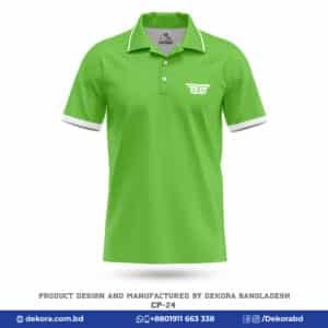 Buy Custom Design Corporate Light Green Polo Shirt-CP-24 online at Dekora BD – Best price, fast delivery.