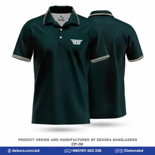 Buy Customized Design Bottle Green Polo T Shirt Outfit-CP-08 online at Dekora BD – Best price, fast delivery.