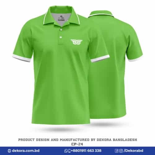 Buy Custom Design Corporate Light Green Polo Shirt-CP-24 online at Dekora BD – Best price, fast delivery.