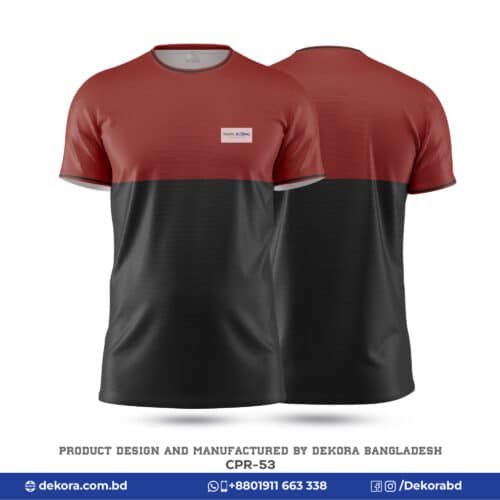 Buy Premium Quality Corporate Maroon Black Tshirt-CPR-53 online at Dekora BD – Best price, fast delivery.