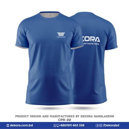 Buy Breathable Fabrics Corporate Mens Blue Tshirt Logo-CPR-22 online at Dekora BD – Best price, fast delivery.