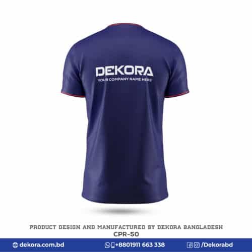 Buy Round Neck Corporate Navy Blue Tshirt with Logo-CPR-50 online at Dekora BD – Best price, fast delivery.