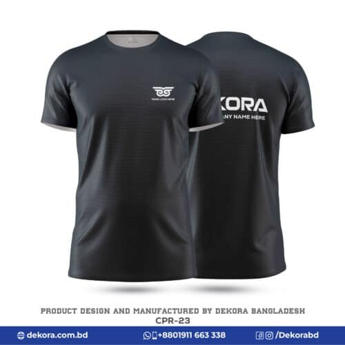 Buy Premium Design Corporate Black Tshirt with Logo-CPR-23 online at Dekora BD – Best price, fast delivery.