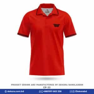 Buy Premium Design Corporate Red Polo Shirt with Logo-CP-33 online at Dekora BD – Best price, fast delivery.