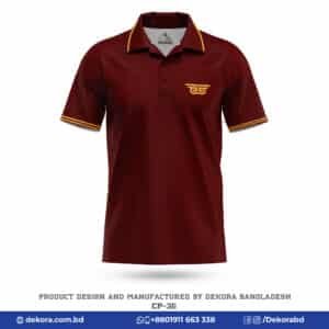 Buy Premium Design Official Maroon Polo Tshirt-CP-36 online at Dekora BD – Best price, fast delivery.