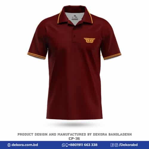 Buy Premium Design Official Maroon Polo Tshirt-CP-36 online at Dekora BD – Best price, fast delivery.