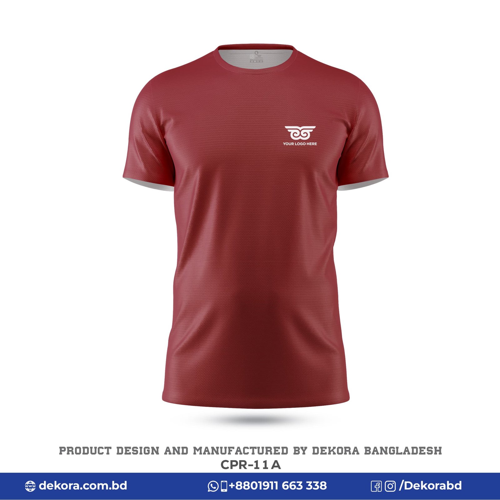 Premium Design Official Maroon Tshirt with Logo-CPR-11A 3 Buy Premium Design Official Maroon Tshirt with Logo-CPR-11A online at Dekora BD – Best price, fast delivery.