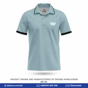 Buy Premium Design Official Sky Blue Polo Shirt-CP-25 online at Dekora BD – Best price, fast delivery.