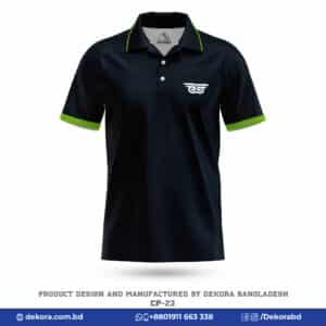 Buy Premium Fabrics Corporate Navy Blue Polo Tshirt-CP-23 online at Dekora BD – Best price, fast delivery.