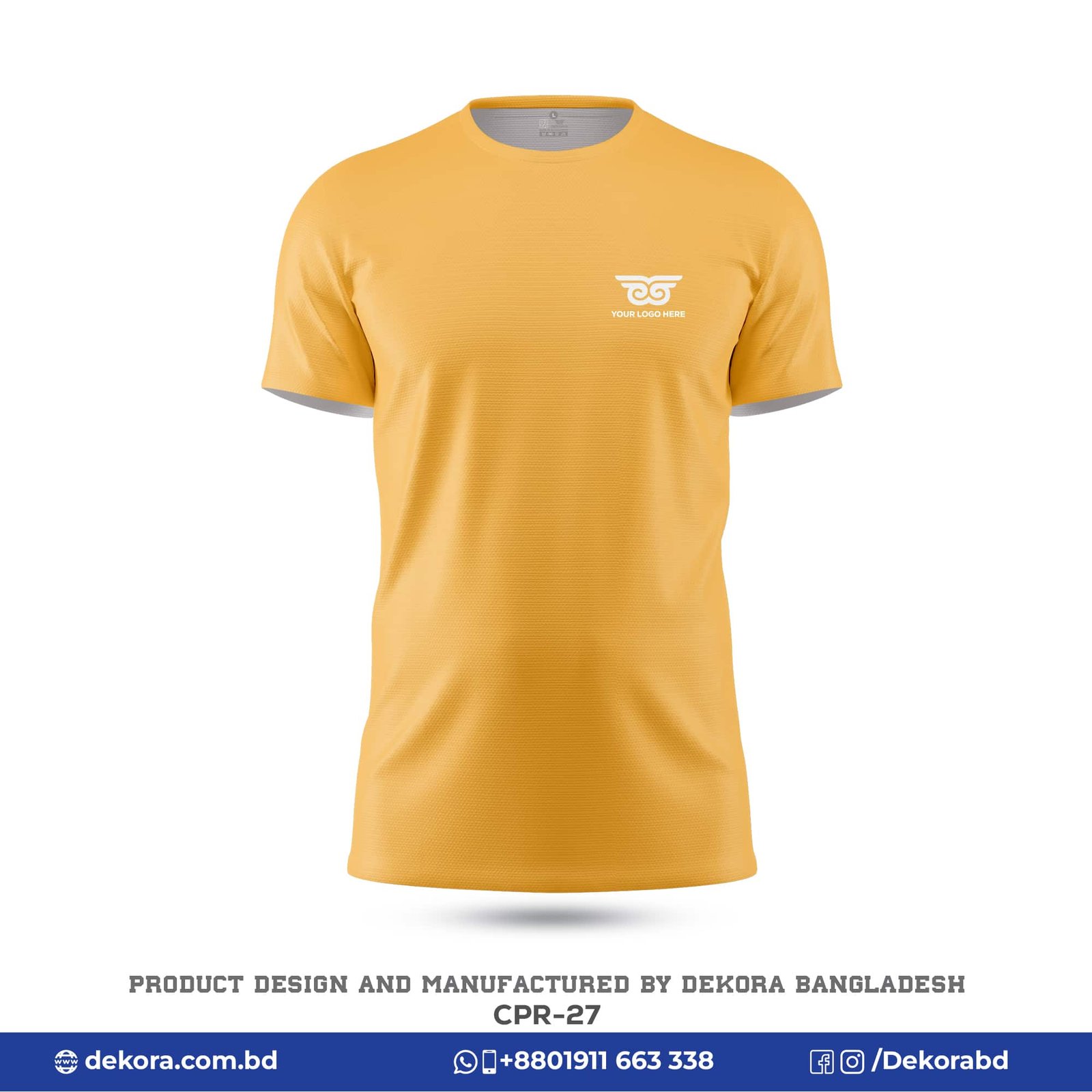 Premium Fabrics Corporate Solid Yellow Tshirt-CPR-27 3 Buy Premium Fabrics Corporate Solid Yellow Tshirt-CPR-27 online at Dekora BD – Best price, fast delivery.