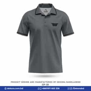 Buy Premium Quality Best Corporate Gray Polo Shirt-CP-39 online at Dekora BD – Best price, fast delivery.