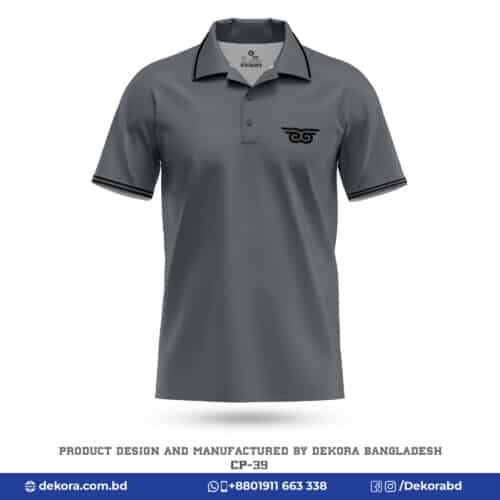 Buy Premium Quality Best Corporate Gray Polo Shirt-CP-39 online at Dekora BD – Best price, fast delivery.