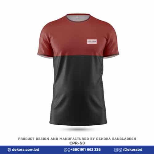 Buy Premium Quality Corporate Maroon Black Tshirt-CPR-53 online at Dekora BD – Best price, fast delivery.