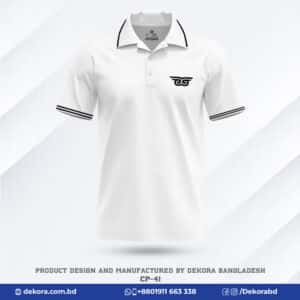 Buy Premium Quality Corporate White Polo Tshirts with Logo-CP-41 online at Dekora BD – Best price, fast delivery.