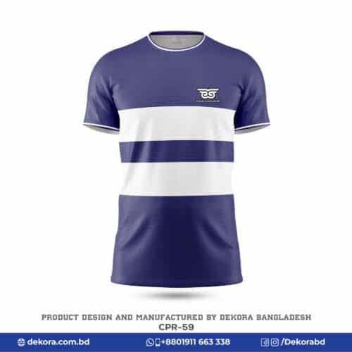 Buy Qualityful Corporate White Navy Blue Printed Tshirts-CPR-59 online at Dekora BD – Best price, fast delivery.