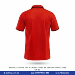 Buy Premium Design Corporate Red Polo Shirt with Logo-CP-33 online at Dekora BD – Best price, fast delivery.