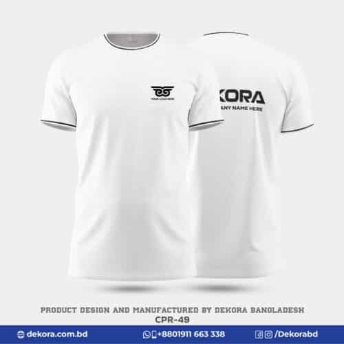 Buy Best Quality Corporate Round Neck White Tshirt-CPR-49 online at Dekora BD – Best price, fast delivery.