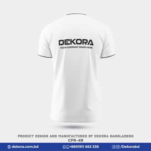 Buy Best Quality Corporate Round Neck White Tshirt-CPR-49 online at Dekora BD – Best price, fast delivery.