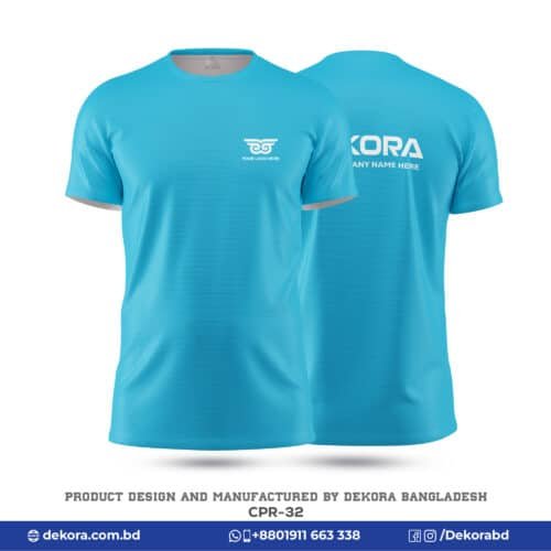 Buy Premium Design Best Corporate Solid Blue Tshirt-CPR-32 online at Dekora BD – Best price, fast delivery.