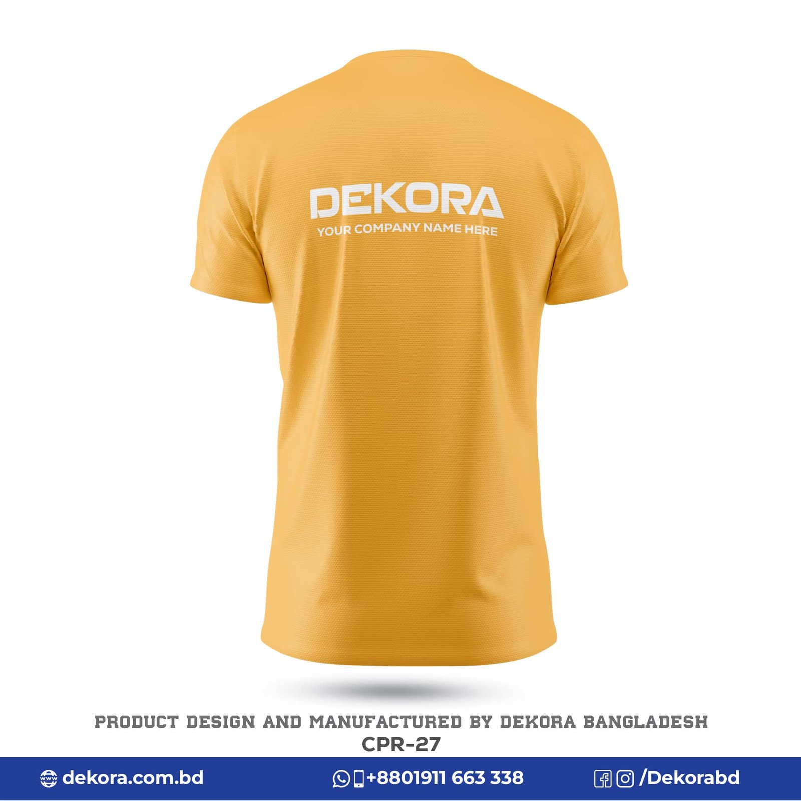 Premium Fabrics Corporate Solid Yellow Tshirt-CPR-27 4 Buy Premium Fabrics Corporate Solid Yellow Tshirt-CPR-27 online at Dekora BD – Best price, fast delivery.