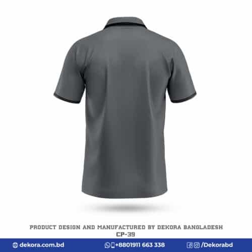 Buy Premium Quality Best Corporate Gray Polo Shirt-CP-39 online at Dekora BD – Best price, fast delivery.