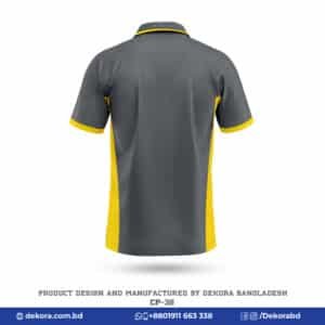 Buy Premium Fabrics Corporate Yellow Gray Polo Tshirt-CP-38 online at Dekora BD – Best price, fast delivery.