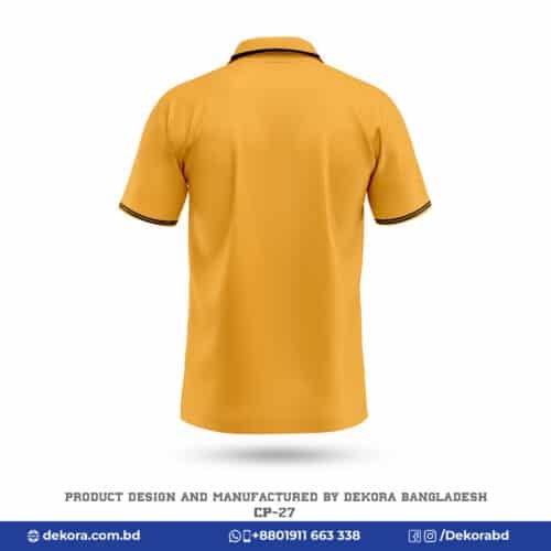 Buy Breathable Fabrics Corporate Yellow Polo Shirt-CP-27 online at Dekora BD – Best price, fast delivery.