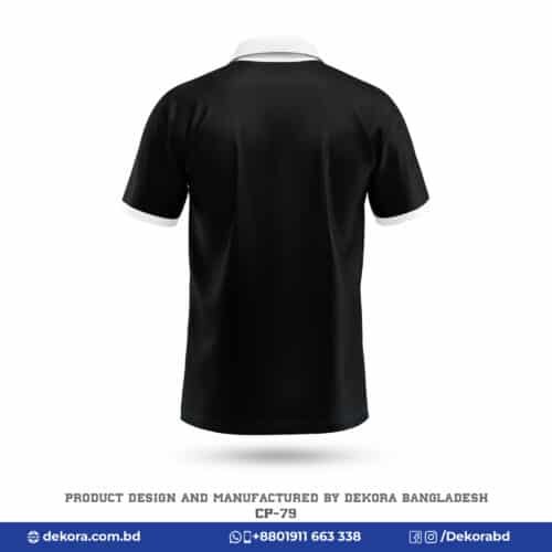Buy Corporate Black Solid Polo Shirt with Company Logo-CP-79 online at Dekora BD – Best price, fast delivery.