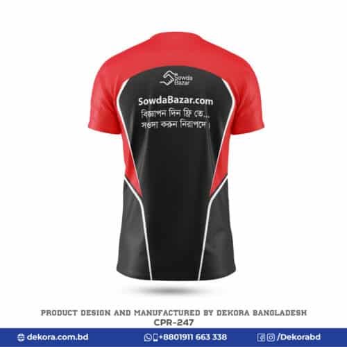 Buy Round Neck Corporate Campaign Black Red Tshirt-CPR-247 online at Dekora BD – Best price, fast delivery.