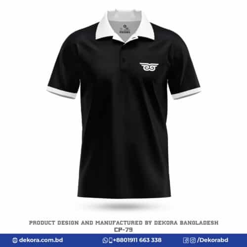 Buy Corporate Black Solid Polo Shirt with Company Logo-CP-79 online at Dekora BD – Best price, fast delivery.