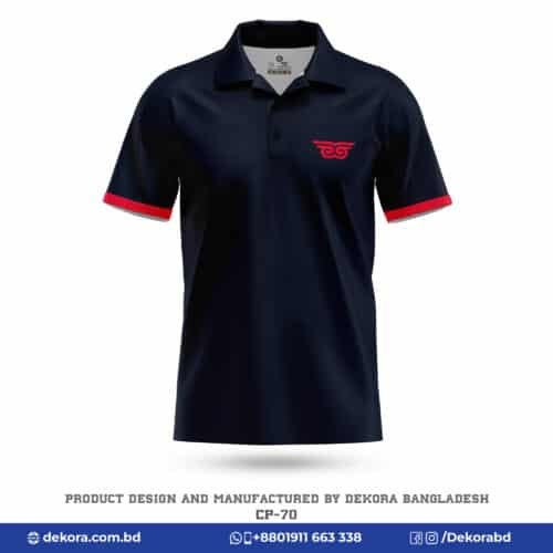 Buy Customized Corporate Polo Navy Blue Solid Shirt-CP-70 online at Dekora BD – Best price, fast delivery.