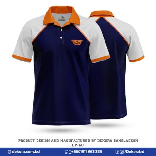 Buy Premium Quality Corporate White Navy Blue Polo T Shirt-CP-68 online at Dekora BD – Best price, fast delivery.