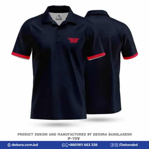 Buy Customized Corporate Polo Navy Blue Solid Shirt-CP-70 online at Dekora BD – Best price, fast delivery.