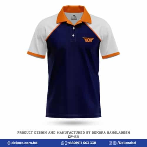 Buy Premium Quality Corporate White Navy Blue Polo T Shirt-CP-68 online at Dekora BD – Best price, fast delivery.