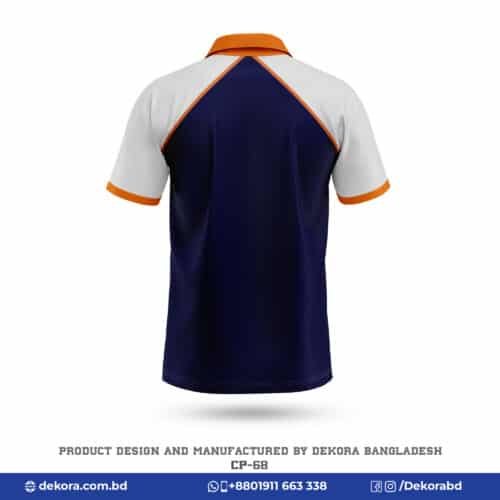 Buy Premium Quality Corporate White Navy Blue Polo T Shirt-CP-68 online at Dekora BD – Best price, fast delivery.