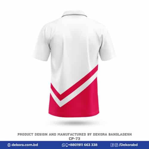 Buy Corporate Design White Pink Polo T Shirt with Logo-CP-73 online at Dekora BD – Best price, fast delivery.